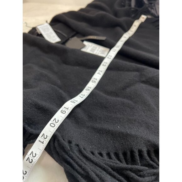 NWT SEVENTY VENEZIA Made In Italy OneSize Black Wool Blend Fringe Cardigan - Picture 3 of 9